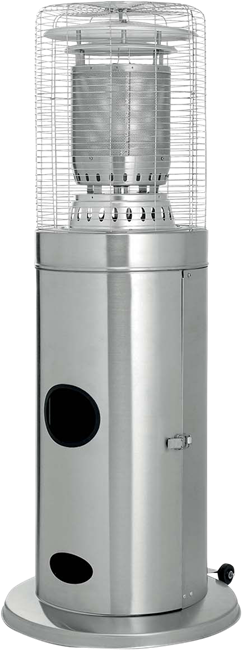 Lowline Space Heater with Gas Bottle 135cm H - Silver